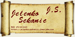 Jelenko Sekanić vizit kartica